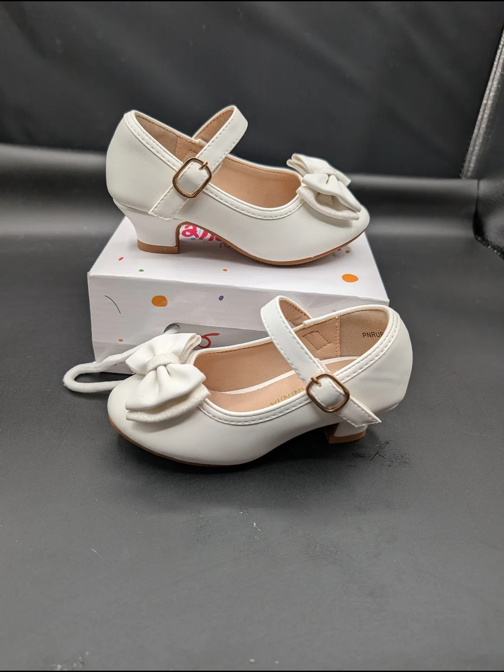 Girls White Bow Mary Jane Dress Shoes